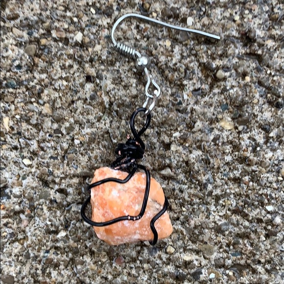 Handmade Orange Calcite Earrings - Picture 2 of 3